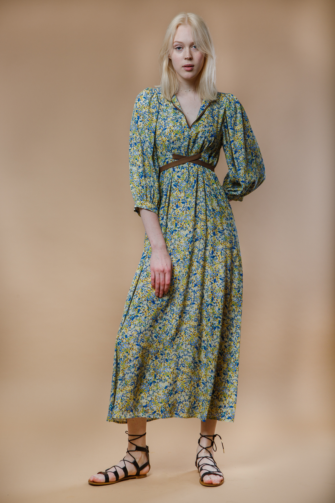 Платье из нежного цветочного марокена Жозе